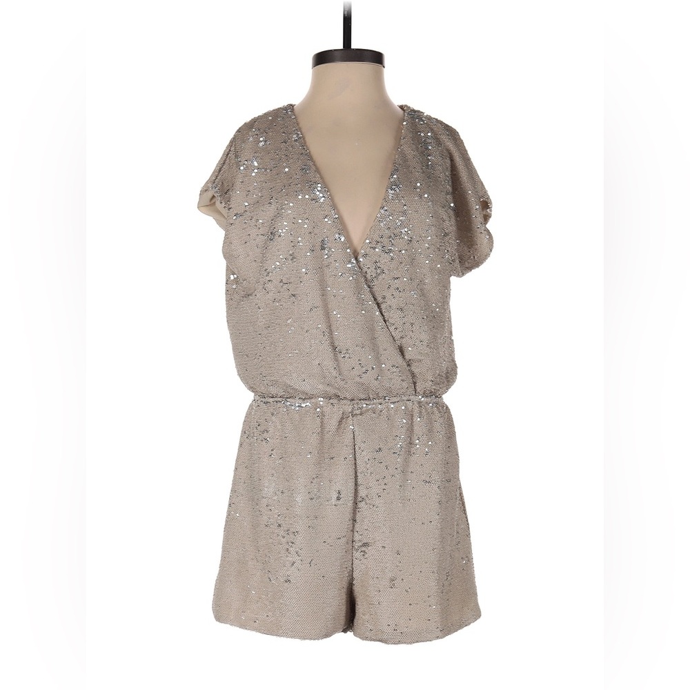 Honey Punch Beige Sequin Romper (L)
